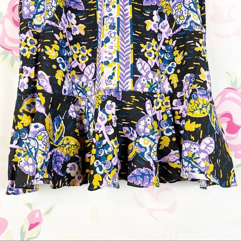 NEW Free People Summer in Tulum Dark Combo Tunic Floral Summer Sleeveless Top M